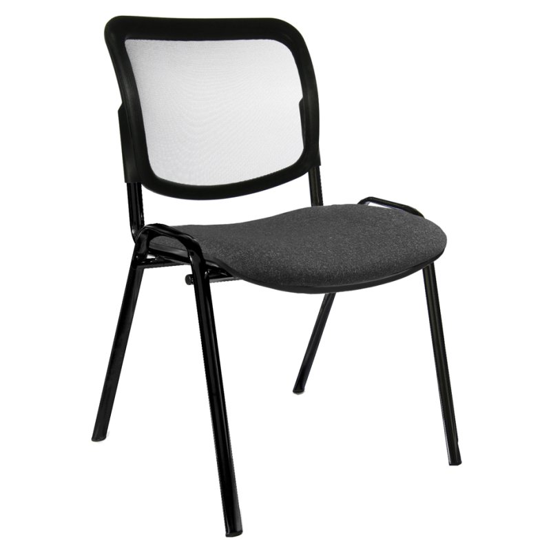 Topstar Net Point bezoekersstoel, netrug, stapelbaar, zwart/rood